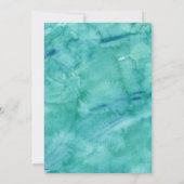 Faire-part de mariage à l'aquarelle Aqua (Dos)