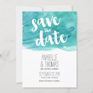 Faire-part de mariage à l'aquarelle Aqua
