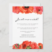 Faire-part de mariage à l'aquarelle aux coquelicot (Devant)