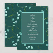 Faire-part de mariage à l'aquarelle aux tiges de B (Devant / Derrière)