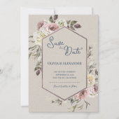 Faire-part de mariage à l'aquarelle avec arche flo (Devant)