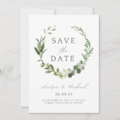 Faire-part de mariage à l'aquarelle avec date de r (Devant)