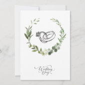 Faire-part de mariage à l'aquarelle avec date de r (Dos)