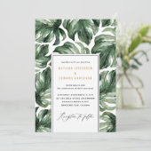 Faire-part de mariage à l'aquarelle avec feuille d (Debout devant)