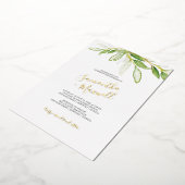 Faire-part de mariage à l'aquarelle avec feuilles  (Rotation)