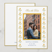 Faire-part de mariage à l'aquarelle avec une fleur (Devant / Derrière)