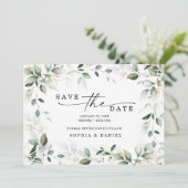 Faire-part de mariage à l'aquarelle avec verdure e (Debout devant)