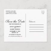 Faire-part de mariage à l'aquarelle bleu burgundy (Dos)