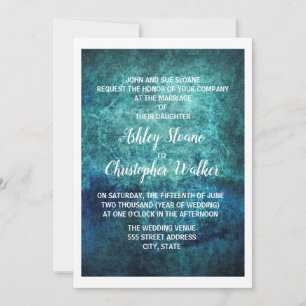 Faire-part de mariage à l'aquarelle bleu marine sa