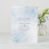 Faire-part de mariage à l'aquarelle bleu poussiére (Debout devant)