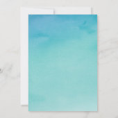 Faire-part de mariage à l'aquarelle bleue et sarce (Dos)