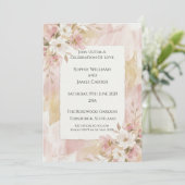 Faire-part de mariage à l'aquarelle Blush Daisy (Debout devant)
