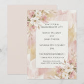 Faire-part de mariage à l'aquarelle Blush Daisy (Devant / Derrière)