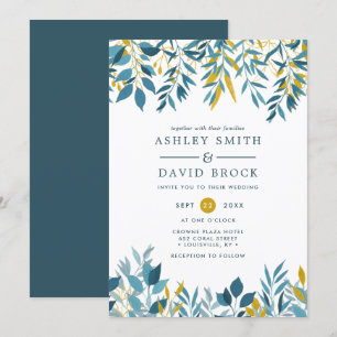 Faire-part de mariage à l'aquarelle botanique flor