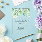 faire-part de mariage à l'aquarelle céladon succul (Insitu (Mariage))