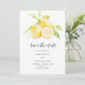 Faire-part de mariage à l'aquarelle Citron (Debout devant)