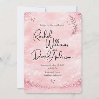 Faire-part de mariage à l'aquarelle dans les tons