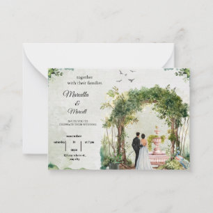 Faire-part de mariage à l'aquarelle d'arche de jar