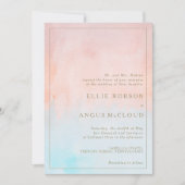 Faire-part de mariage à l'aquarelle de coucher de (Devant)