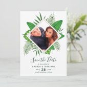 Faire-part de mariage à l'aquarelle de feuillage t (Debout devant)