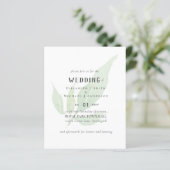 Faire-part de MARIAGE à l'aquarelle de feuille mod (Debout devant)