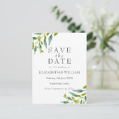 Faire-part de mariage à l'aquarelle de feuilles de (Debout devant)