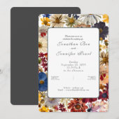 Faire-part de mariage à l'aquarelle de fleurs sauv (Devant / Derrière)