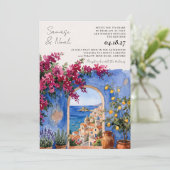 Faire-part de mariage à l'aquarelle de la Côte d'A (Debout devant)