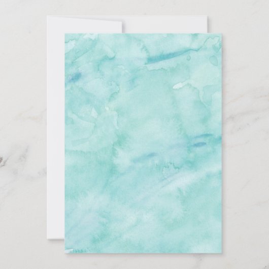Faire-part de mariage à l'aquarelle de menthe (Dos)