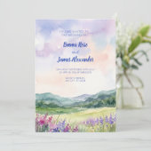 Faire-part de mariage à l'aquarelle de prairie de (Debout devant)