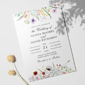 Faire-part de mariage à l'aquarelle de prairie fle