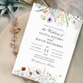 Faire-part de mariage à l'aquarelle de prairie fle