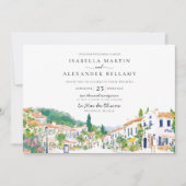 Faire-part de mariage à l'aquarelle de Provence (Devant)