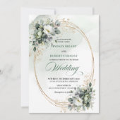 Faire-part de mariage à l'aquarelle de verdure de (Devant)