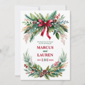 Faire-part de mariage à l'aquarelle de verdure de (Devant)