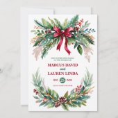 Faire-part de mariage à l'aquarelle de verdure de (Dos)