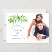 Faire-part de mariage à l'aquarelle de verdure de (Recto)