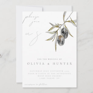 Faire-part de mariage à l'aquarelle élégante avec