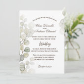 Faire-part de mariage à l'aquarelle Eucalyptus (Debout devant)