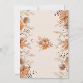 Faire-part de mariage à l'aquarelle Fleur marron s (Dos)