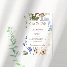 Faire-part de mariage à l'aquarelle Fleur sauvage