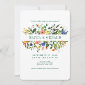 Faire-part de mariage à l'aquarelle Fleurs sauvage (Devant)