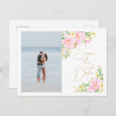 Faire-part de mariage à l'aquarelle florale (Devant / Derrière)