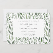 faire-part de mariage à l'aquarelle florale feuill (Dos)