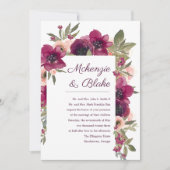 Faire-part de mariage à l'aquarelle florale Marron (Devant)