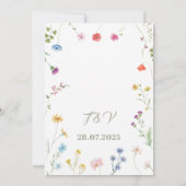 Faire-part de mariage à l'aquarelle florale petite (Dos)