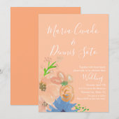 Faire-part de mariage à l'aquarelle gras écriture (Devant / Derrière)