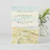 Faire-part de mariage à l'aquarelle Herbe Dorée (Debout devant)
