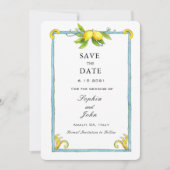 Faire-part de mariage à l'aquarelle Lemon Vintage (Devant)