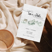 Faire-part de mariage à l'aquarelle Montagnes gris